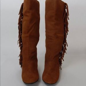 Suede Leather Fringe Boho Boots 11 Hippie